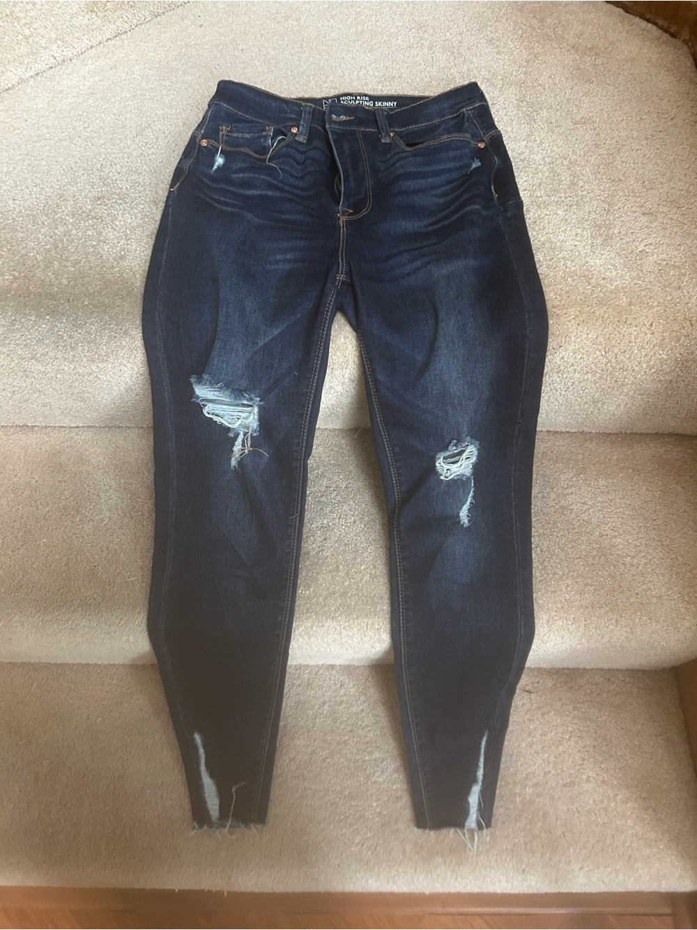 NOBO Dark Blue Distressed Women's Skinny Jeans